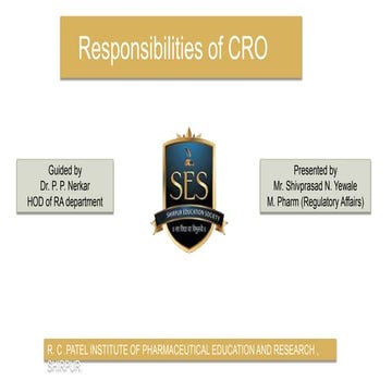 Responsibilities of CRO in clinical research