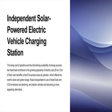 Independent Solar-Powered Electric Vehicle Charging Station