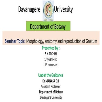  Morphology anatomy and reproduction in Gnetum 