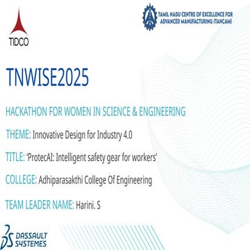 TNWise Hackathon PPT industry 4.0 PMC TECH | PPTX