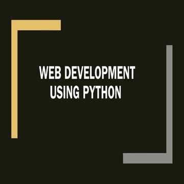 A Complete Guide to Python Web Development | PDF