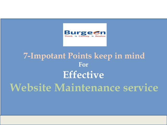 7 Important Tips for Website Maintenance Services