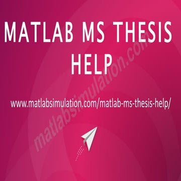 Matlab MS Thesis Help Research Ideas