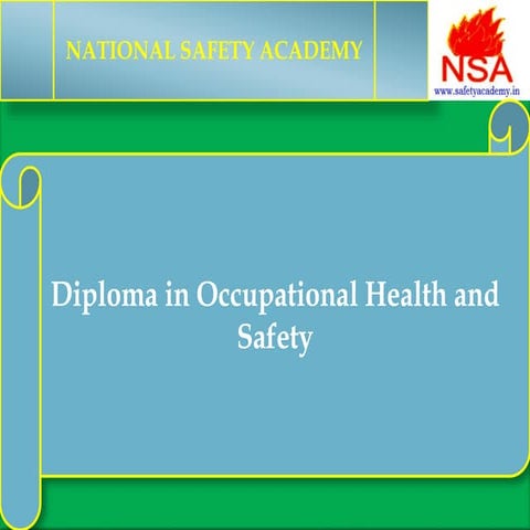 Diploma in Occupational Health and Safety UNIT -5