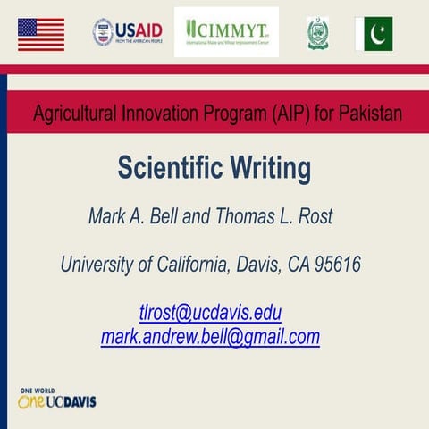 Scientific Writing in Agriculture 2015