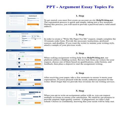 PPT - Argument Essay Topics Fo