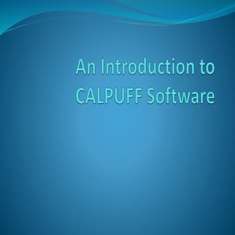 CALPUFF- Air Quality modelling