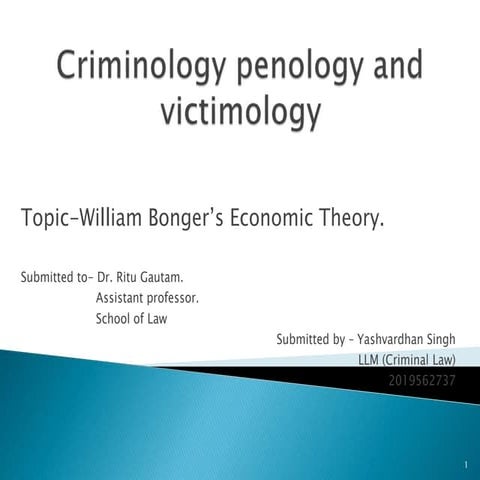 William Bonger's Economic Theory of causation of Crime