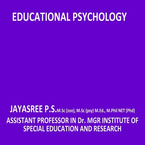 Ppt educational psychology
