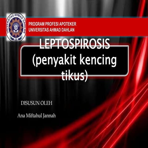 Ppt leptospirosis