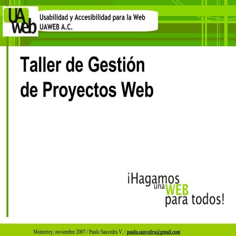 Taller de Gestión de Proyectos Web