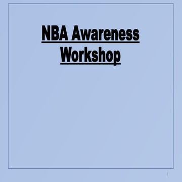 nba-awareness-workshop PRESENTATION WORK | PPTX