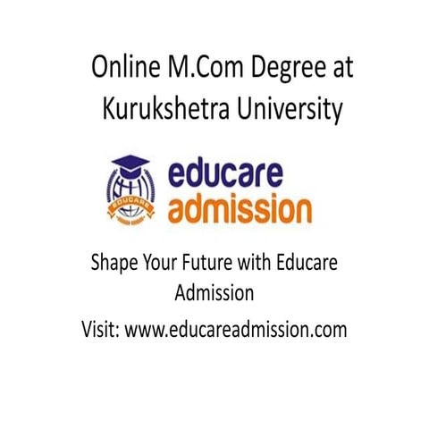 Online M.Com Degree at Kurukshetra University: Flexible & Accredited Program
