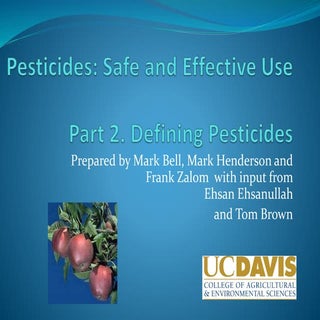 Pesticide Training Course UC Davis,...