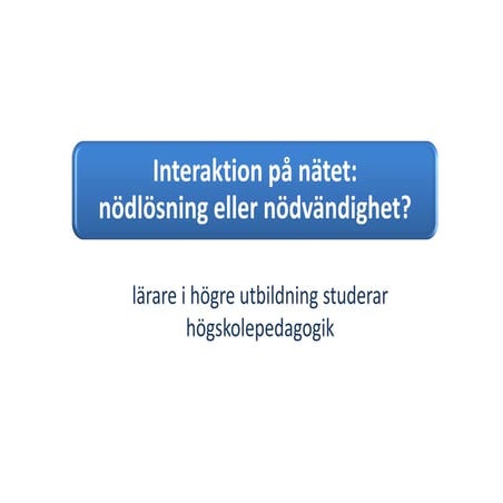 Interaktion på nätet