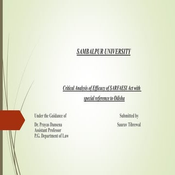 PPT on SRFEASI Act and the conerend regulations related to default
