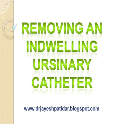 Ppt.removing an indwelling ursinary catheter