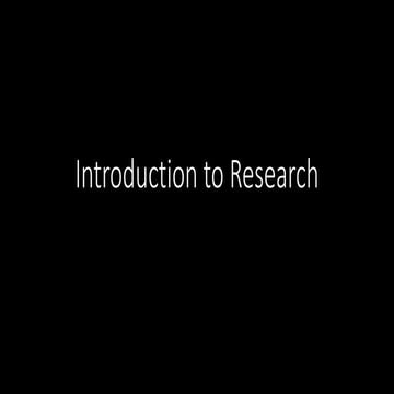 Introduction to Research