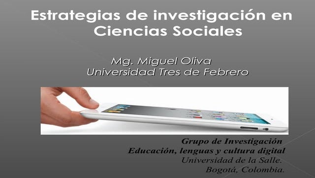 Estrategias de investigación en Ciencias Sociales