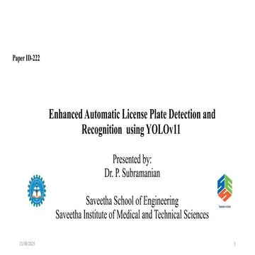 Recognition using Yolo v11 saveetha university