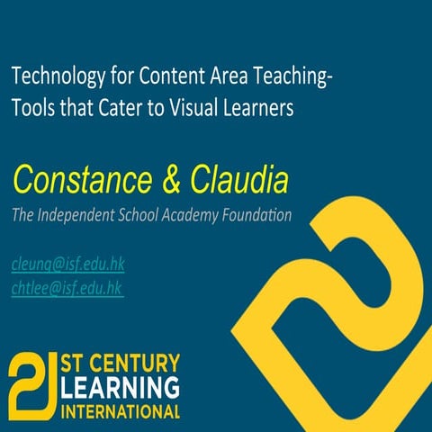 Ppt  technology for content area teaching- tools that cater to visual learner...