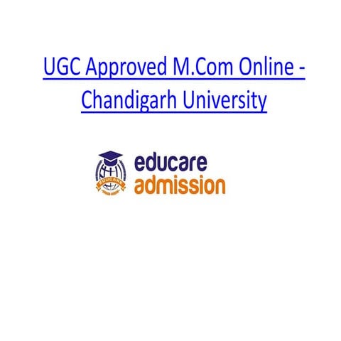 UGC Approved MCom Online at Chandigarh University | Educare Admission