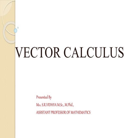 Vector Calculus 