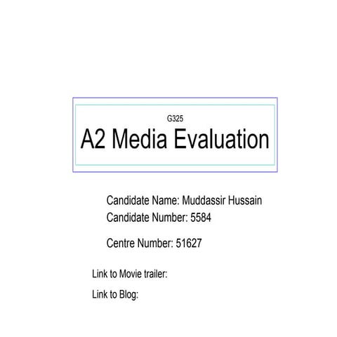 A2 Media Studies Evaluation