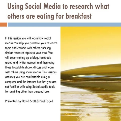 Using social media for research: how social media is more than just 'what you...