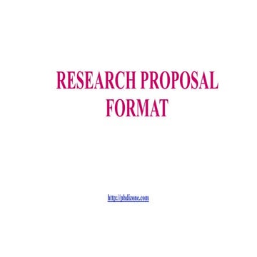 Research Proposal Format