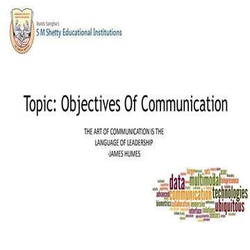 OBJECTIVES OF COMMUNICATION