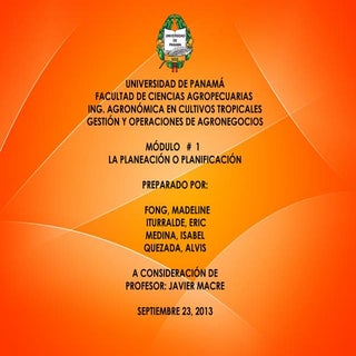 La Planeación o Planificación
