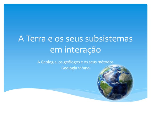 A Terra e os seus subsistemas em in...