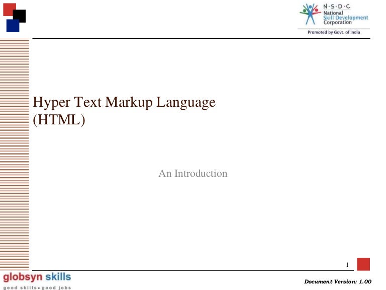 Hyper Text Markup Language Html Hyper Text Markup Language Html