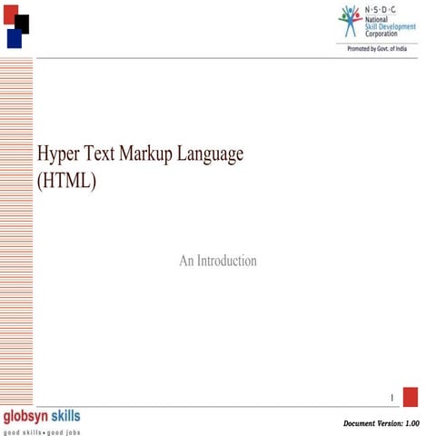 Hyper Text Markup Language (HTML) | PPT