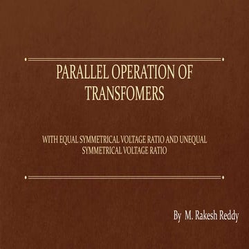Parallel Operation of Transformers