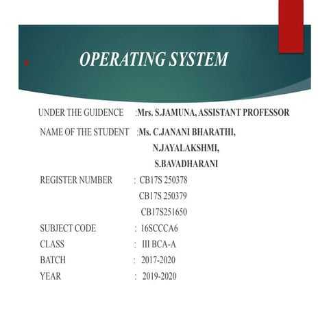 Operating system-1 | PPT