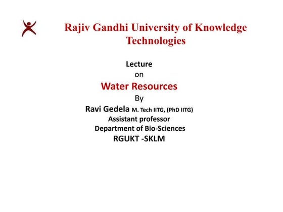 water Resources of India - By Anjali Patel mam (IGKV Raipur, C.G) | PPT