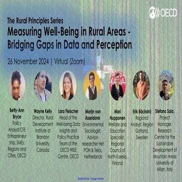 OECD Rural Principles series: Measuring Well-Being in Rural Areas - Bridging ...