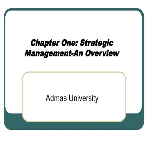 strategic managemet presentation admas university