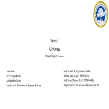 AIRAWARE(POLLUTION PREDICTION USING FMAE).pptx