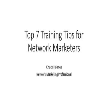 Top 7 Training Tips for Network Marketers
