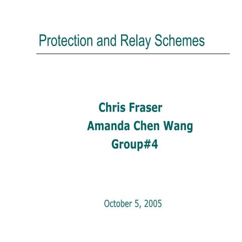 protection and relay scheme