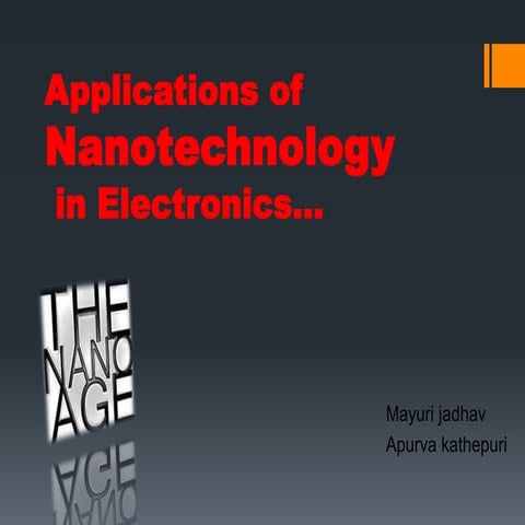 Nanotechnology & applications in electronics