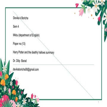 Ppt 13 Harry Potter summary