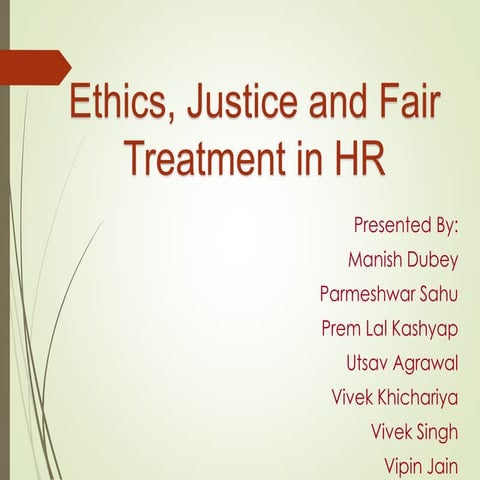 ethics and justice in HRM