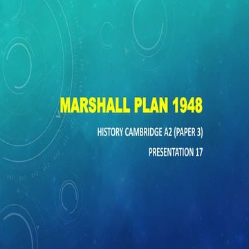 CAMBRIDGE A2 HISTORY: MARSHALL PLAN 1948