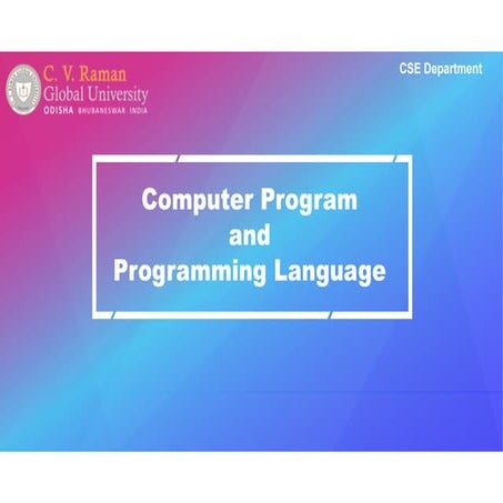 Computer program and programming language | PPT