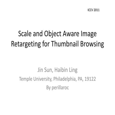 Scale and object aware image retargeting for thumbnail browsing