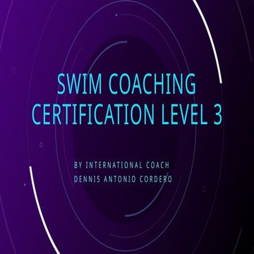 Swim Coaching Certification, Level 3, part 2
